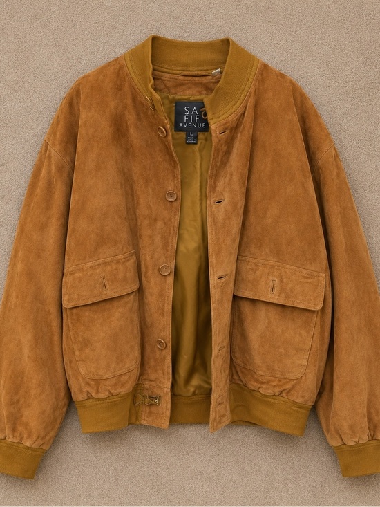 Saks Fifth Avenue Other - Saks Fifth Avenue Men's Suede Bomber Jacket in Tan